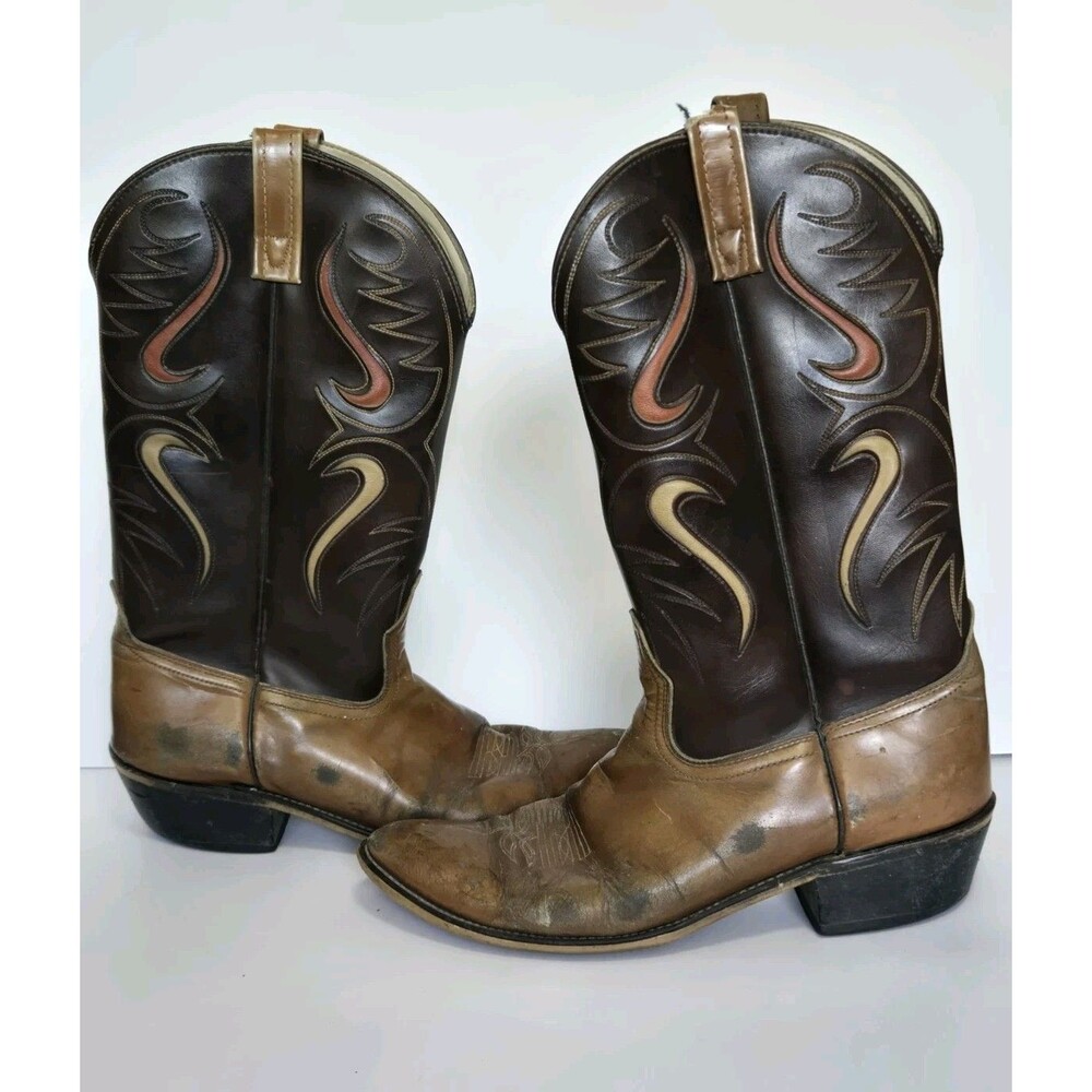 Vintage ACME Cowboy Boots Mens 12 E Leather Dress Brown Western Rodeo